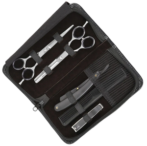 5 pièces Kit de cisailles amincissantes de coiffeur finition polonaise beaux Kits de coiffeur ciseaux de coiffeur avec peigne tondeuse - Product Image 4