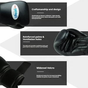 Venta al por mayor guantes de boxeo de entrenamiento profesional puñetazos sacos de arena guantes de boxeo logotipo personalizado guantes de cuero de vaca Kick Boxing - Product Image 3