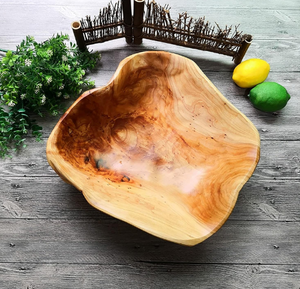 Forma única de madera de acacia fruta y ensalada cuenco de madera Mango cuenco de madera para servir hogar cocina mesa de comedor uso - Product Image 4