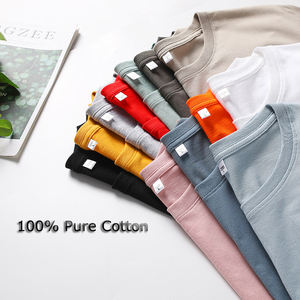 Camiseta Lisa de Cuello Redondo para Hombre, 180 g/m², Algodón, Color Sólido, para Exteriores, Venta al por Mayor, MOQ Bajo - Product Image 2