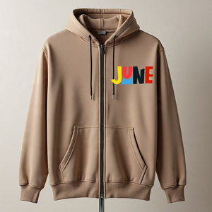 เสื้อฮู้ดซิปผู้ชาย ผ้าฝ้ายเฟรนช์เทอร์รี่ สไตล์ลำลอง พิมพ์ลายตัวอักษร โลโก้ด้านหน้า ทรงปกติ ใส่ได้ในฤดูใบไม้ร่วง - Product Image 1