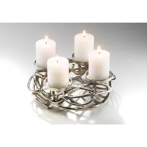 Top Vente Antique Conception En Aluminium Nid forme T Lumière Bougies Titulaire promotionChristmas Décoratif T Lumière Bougeoir Nickel - Product Image 5
