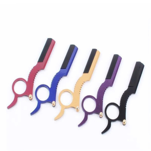 Rasoir à lame droite en acier inoxydable de haute qualité pour barbiers et salons, gris rocheux - Product Image 1