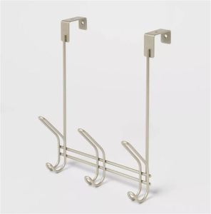 Modern-door hook rack, designed <b>for</b> <b>hanging</b> items like towels, robes, or <b>clothing</b>. This specific style, with a white finish - Product Image 4