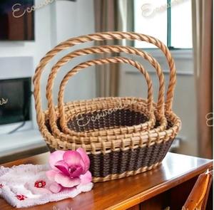 Oval Wicker Woven <b>Basket</b> Multipurpose Natural <b>Willow</b> <b>Basket</b> with Handle for Storage and Decoration Wicker Crafts Gift <b>Baskets</b> - Product Image 6
