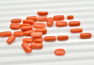 Cabujones de Coral naranja Natural, lote de cabujones de Coral sueltos, cabujones lisos de Coral para fabricación de joyas - Product Image 4