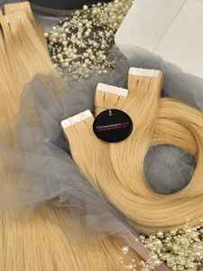 Meilleure qualité 100% véritable kératine Double épaisseur ruban adhésif dans les extensions de cheveux humains bruts traités à la Machine Styles de boucles de vague de cuticule complète - Product Image 2