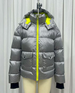 Chaqueta corta de invierno gruesa y cálida para mujer, abrigo de moda acolchado ligero para la temporada, abrigo corto tejido de burbujas - Product Image 1