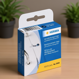 HERMA Anneaux de renforcement transparents de 12 mm, lot de 500 pièces/lot. Ruban adhésif pour bureau - Product Image 3