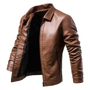 Precio barato chaquetas de cuero para hombre venta personalizada de alta calidad impermeable transpirable ecológico chaquetas de cuero más populares para hombre - Product Image 4