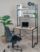 Escritorio para Computadora, Escritorio de Estudio, Escritorio para Escribir, Escritorio para Oficina en Casa, Estación de Trabajo de Oficina, Mesa de Estudio, Escritorio de Computadora de Madera, Escritorio con Marco de Metal