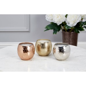 โถเทียนโลหะสีเงินสำหรับตกแต่งโต๊ะในบ้านและโรงแรมดีไซน์ด้วยลวดลายงานหัตถกรรม - Product Image 3