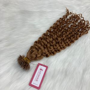 Produit chaud Deep Wavy Natural Curl Remy Extension de cheveux brésiliens 1g/pointe pas d'emmêlement pas de perte de bande pré-collée Style Nano anneaux - Product Image 2