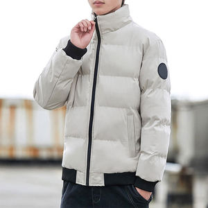 Veste matelassée unisexe d'hiver formelle unie avec fermeture éclair sur le devant, imperméable/coupe-vent, avec logo personnalisé, service OEM - Product Image 5