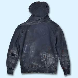 Sudadera con capucha rasgada lavada vintage de algodón 100% personalizada de fábrica para hombre, ropa de calle a la moda, Sudadera con capucha salpicada con logotipo personalizado, Sudadera con capucha desgastada - Product Image 6