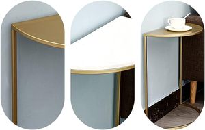 La mejor venta, diseño Simple moderno con marco de Metal y semicírculo, mesa de centro pequeña superior de mármol para muebles de interior del hogar - Product Image 4