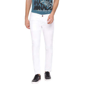 Taille moyenne hommes Stretch Denim jean coupe régulière solide respirant broderie décoration Durable confortable tenue décontracté pour - Product Image 2