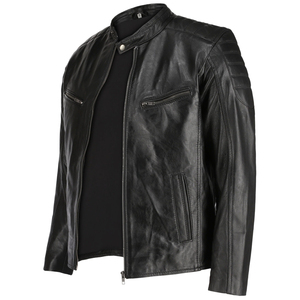 Top Mens Premium Original Cuir Design À La Mode Haute Demande Coupe-Vent Confortable Coupe Parfaite Véritable Veste En Cuir Pour Hommes - Product Image 3