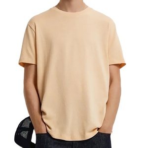 T-shirts surdimensionnés de couleur unie en pur coton 180-300g personnalisés vente en gros t-shirt ample à épaules tombantes pour hommes - Product Image 1