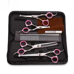 Ciseaux de toilettage pour chiens incurvés professionnels de 8.0 pouces Ciseaux de finition incurvés en acier inoxydable japonais 440C pour visage d'animal de compagnie - Product Image 1