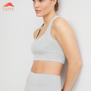 Sujetador deportivo de Spandex/poliéster con cremallera de alta calidad para mujer, Sujetador deportivo transpirable para Fitness, Top atlético para correr, deporte acolchado a prueba de golpes - Product Image 2