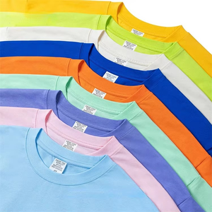 T-shirt uni et tissé T-shirt à manches courtes en polyester lourd vintage surdimensionné avec impression délavée pour hommes, vente en gros de logo personnalisé - Product Image 2