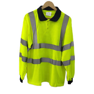 Vente en gros personnalisé haute visibilité jaune à manches courtes polo réfléchissant travail de sécurité chemise de construction avec logo personnalisé - Product Image 4