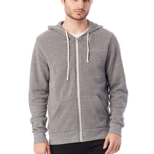 เสื้อมีฮู้ดมีซิปด้านหน้ามีกระเป๋าซิปด้านหน้าสีฟ้า Lite - Product Image 2