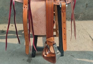 Recién llegado, DD sillín, último diseño, sillín occidental de cuero genuino curvado a mano para carreras de caballos en India, Inglaterra - Product Image 4