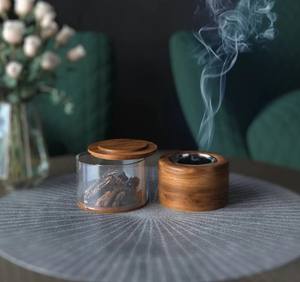 Quemador de incienso Mubkhar de madera hecho a mano, el mejor fabricante indio de bajo precio, Mini difusor de aromaterapia quemador Madkhan de madera - Product Image 2