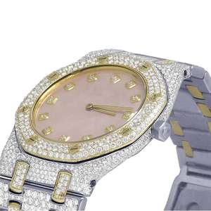 Montre automatique de luxe en acier inoxydable mécanique Buss VVS Moissanite Hip Hop Iced avec testeur de diamants, bijoux en cuir tendance en gros - Product Image 2