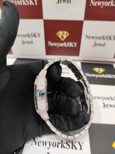 Montres de luxe Hip Hop 2026 avec diamants VVS et moissanite, serties de pierres, en acier inoxydable pour hommes, provenant d'un fournisseur indien - Product Image 4