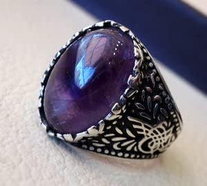 Bague pour homme en gros, nouvelle arrivée, pierre précieuse améthyste naturelle, pierre de naissance de février, bague ottomane, bijoux, bague en argent sterling 925 - Product Image 2