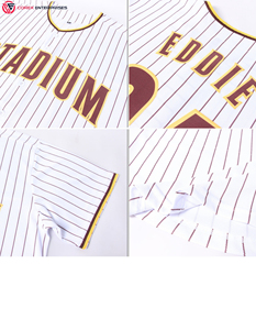 Nuevo diseño personalizado, uniforme de béisbol a rayas, logotipo personalizado, nombre, Jersey, uniforme de béisbol, camiseta de béisbol personalizada para hombres - Product Image 6