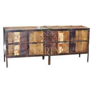 ตู้เหล็กใส่ทีวีทำมือสไตล์วินเทจทำจากไม้มะม่วงตู้วางทีวีในโรงแรมร้านอาหาร - Product Image 1