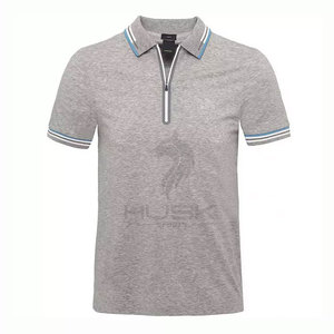 Polo de golf pour hommes de haute qualité avec patte à glissière chemises de golf à col montant pour vêtements de plein air - Product Image 5