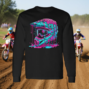 Maglietta a Maniche Lunghe per Motocross con Grafica Drip Melt, Abbigliamento Promozionale per Gare di Moto e Dirt Bike - Product Image 3