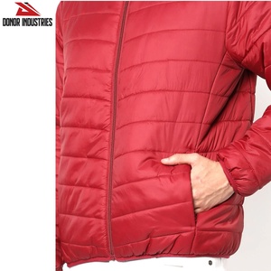 เสื้อโค้ทบุนวมหนาสำหรับผู้ชาย, เสื้อโค้ทบุนวมผ้าซาตินแขนยาวคอปกตั้ง - Product Image 4