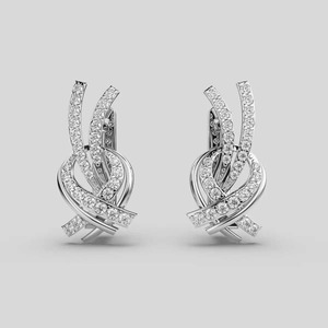 High on Demand Sparkling Diamond Drop <b>Earrings</b> for Brides Designed to Complement Your Gown on the Big Day for Wholesale Supply - Product Image 3