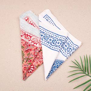 Handblock Printed Cotton <b>Bandanas</b> Set Of 2 Lightweight Summer Headwrap Beach Bandana Birthday Gift - Product Image 3
