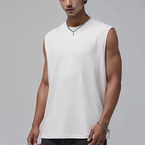 Chaleco de poliéster de alta calidad de secado rápido para hombre, Camiseta holgada sin mangas de Color sólido con hombro ancho Simple para hombre, envío DDP - Product Image 3