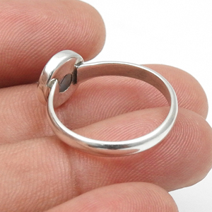 แหวนพลอยคาลซิโดนีธรรมชาติเครื่องประดับชั้นดี925เงินสเตอร์ลิงดีไซน์แบบเรียบง่ายคลาสสิกสำหรับงานแต่งงานการหมั้นหรือเป็นของขวัญ - Product Image 3