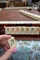 Tuiles de Mahjong de Luxe Style Lapin Porte-Bonheur en Acrylique, Jeu de Table Familial avec Caractères Chinois, Ensemble de Mahjong de 160 Pièces