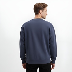 Sweat-shirt cousu bleu de haute qualité-Pull en polaire à col rond unisexe, tenue d'hiver en mélange de coton/poly 360GSM - Product Image 2