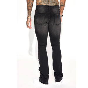 กางเกงผ้ายีนส์ตัวยาวแบบลำลองของผู้ชายมาใหม่ชุดแนวสตรีทแต่งลายปักกระดุมทรงหลวมกางเกงยีนส์ผ้าฝ้าย - Product Image 6