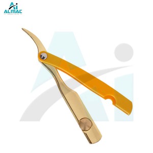 Rasoir jetable ALMAC, manche doré, lame en acier inoxydable, support de lame à bord unique pour le rasage traditionnel à l'eau - Product Image 5