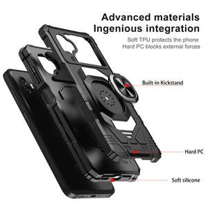 Motorola G Play 2024 Magnetische Hülle mit Ringständer in Rot - Product Image 3