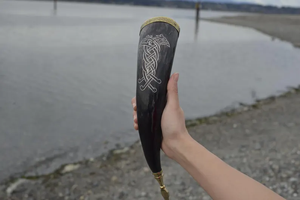 Soufflant Cornes Artisanat Décoration pour Viking Poli Style Noël Occasion par croissant artisanat - Product Image 6