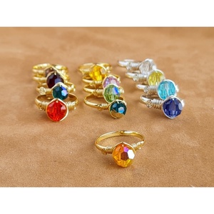 Vibrant Gemstone Style Fashion <b>Rings</b> Gold and Silver Plated for Trendy Resale Collections - Product Image 1