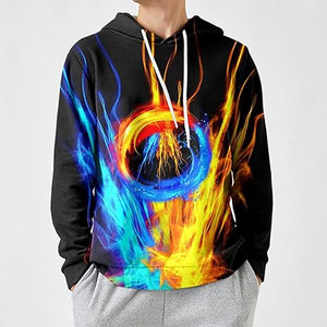 Sudaderas con capucha cómodas para hombre, ropa de calle transpirable con capucha, fabricadas en fábrica de poliéster/algodón para el invierno - Product Image 3
